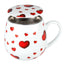 Tazza tè con coperchio e filtro, disegno: Little Hearts ml 420