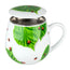 Tazza tè con coperchio e filtro, disegno: Coccinella sulla foglia ml 420