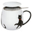 Tazza tè con coperchio e filtro, disegno: My lovely cats - red necklace ml 420