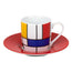 Tazzina caffé con piattino Hommage to Mondrian - Large Fragments ml 85