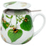 Tazza tè con coperchio e filtro, disegno: Bombi sulle foglie ml 420/cm Ø8,2x10