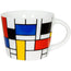 Tazza colazione, disegno: Hommage to Mondrian ml 420/cm Ø10,5x8,1