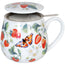 Tazza tè con coperchio e filtro, disegno: Fruity Tea Strawberry - Victoria Lowe ml 420/cm Ø8,2x10